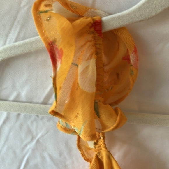 LC Lauren Conrad mustard colored flower (Wispy, Flowy) Dress- size XS - Picture 6 of 8